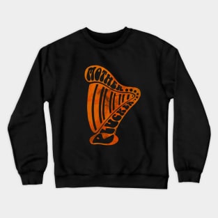 Mother Plucker Distressed Orange Harp Crewneck Sweatshirt